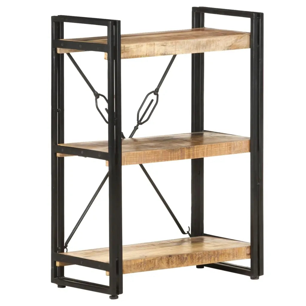 3-Tier Bookcase Solid Mango Wood Living with Luxury