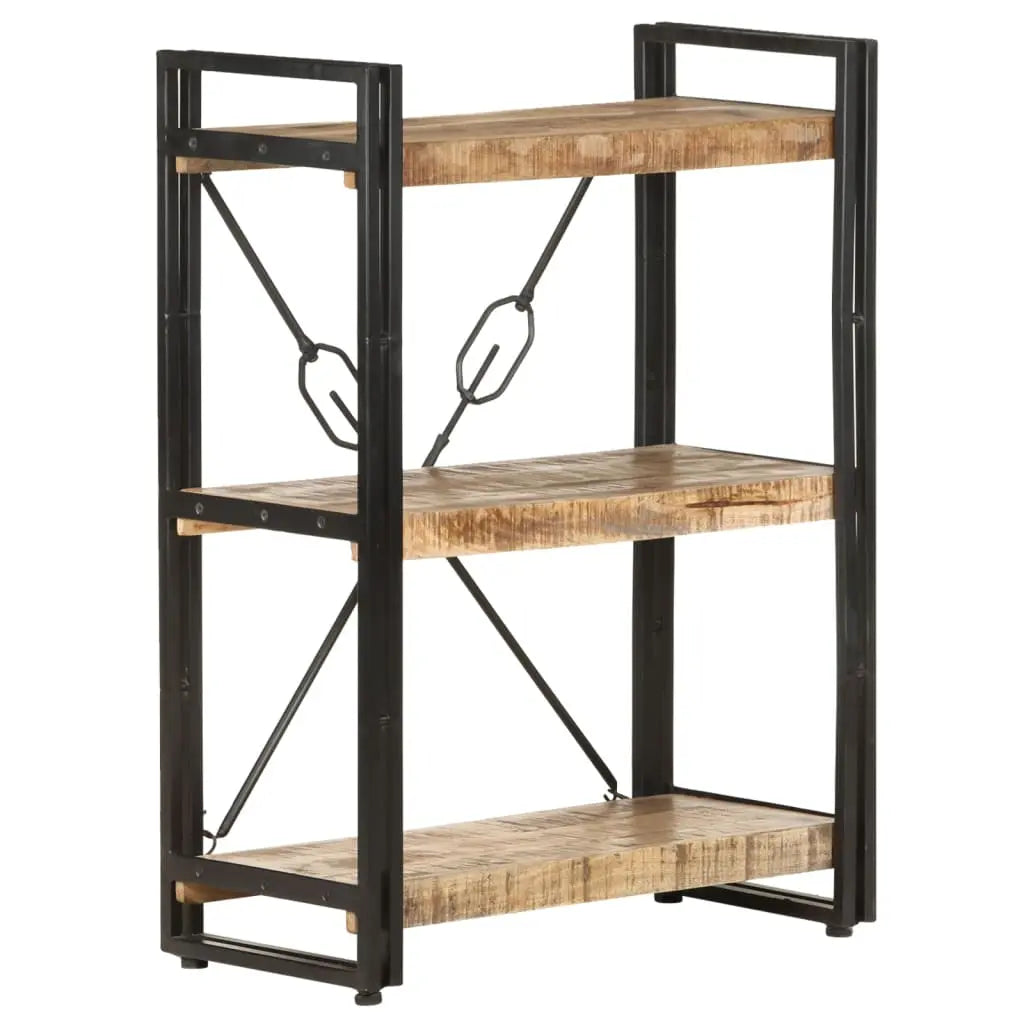 3-Tier Bookcase Solid Mango Wood Living with Luxury