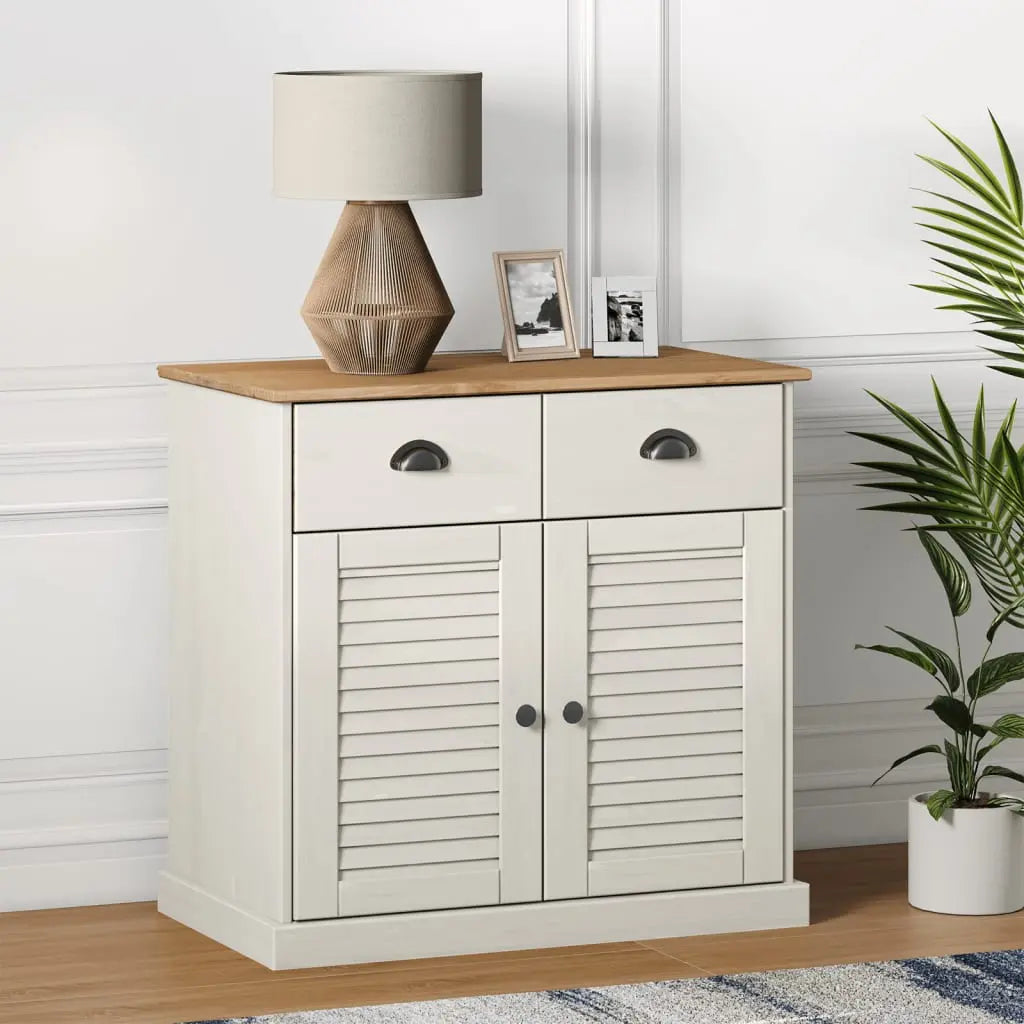 Sideboard with Drawers VIGO White Solid Wood Pine - Living with Luxury