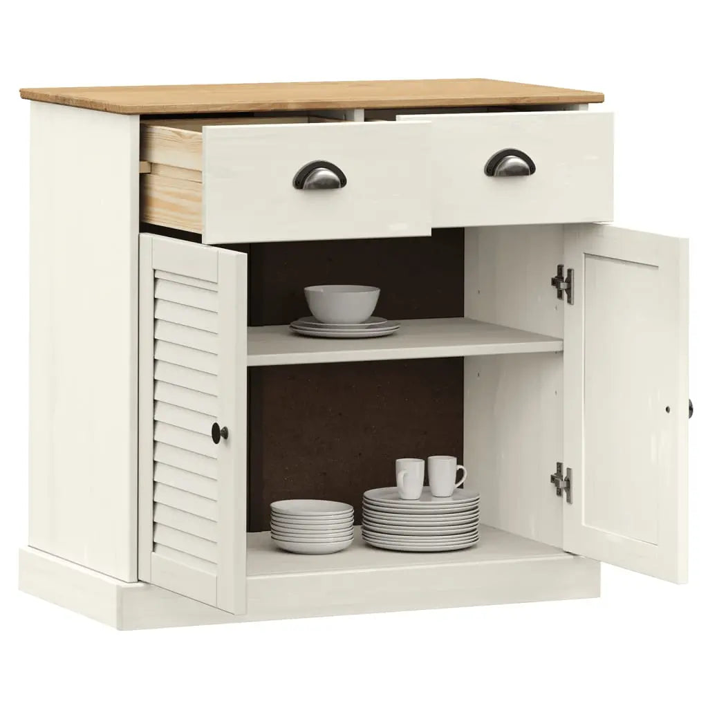 Sideboard with Drawers VIGO White Solid Wood Pine - Living with Luxury