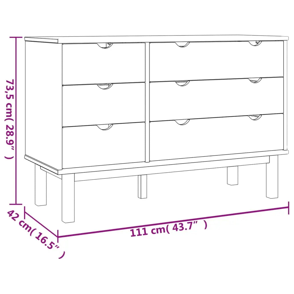 Drawer Cabinet OTTA Brown&White Solid Wood Pine - Living with Luxury