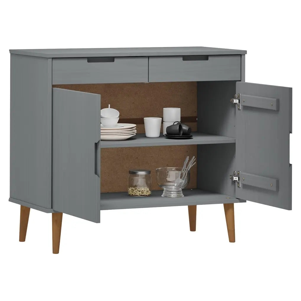 Sideboard MOLDE Grey Solid Wood Pine - Living with Luxury