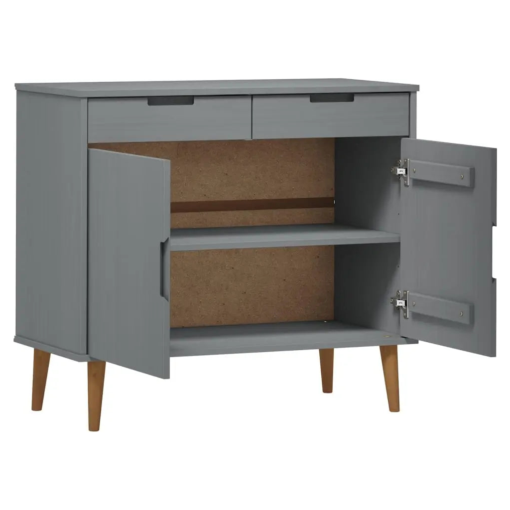 Sideboard MOLDE Grey Solid Wood Pine - Living with Luxury