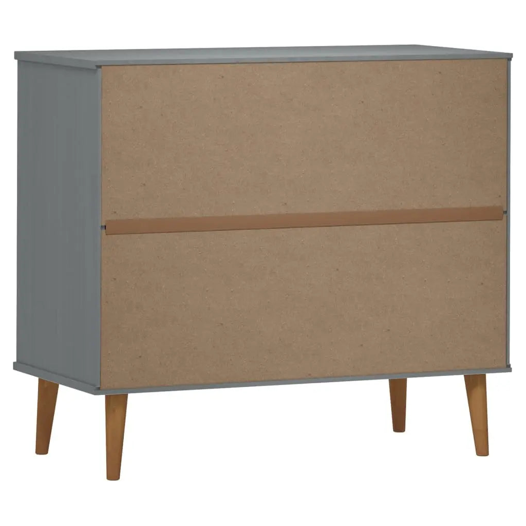 Sideboard MOLDE Grey Solid Wood Pine - Living with Luxury