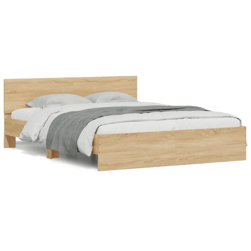 Bed Frame without Mattress Sonoma Oak - Living with Luxury