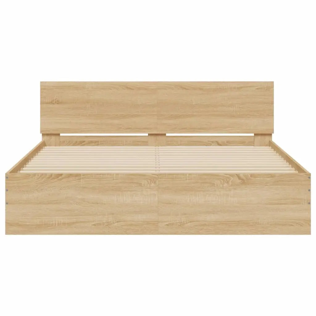 Bed Frame without Mattress Sonoma Oak - Living with Luxury