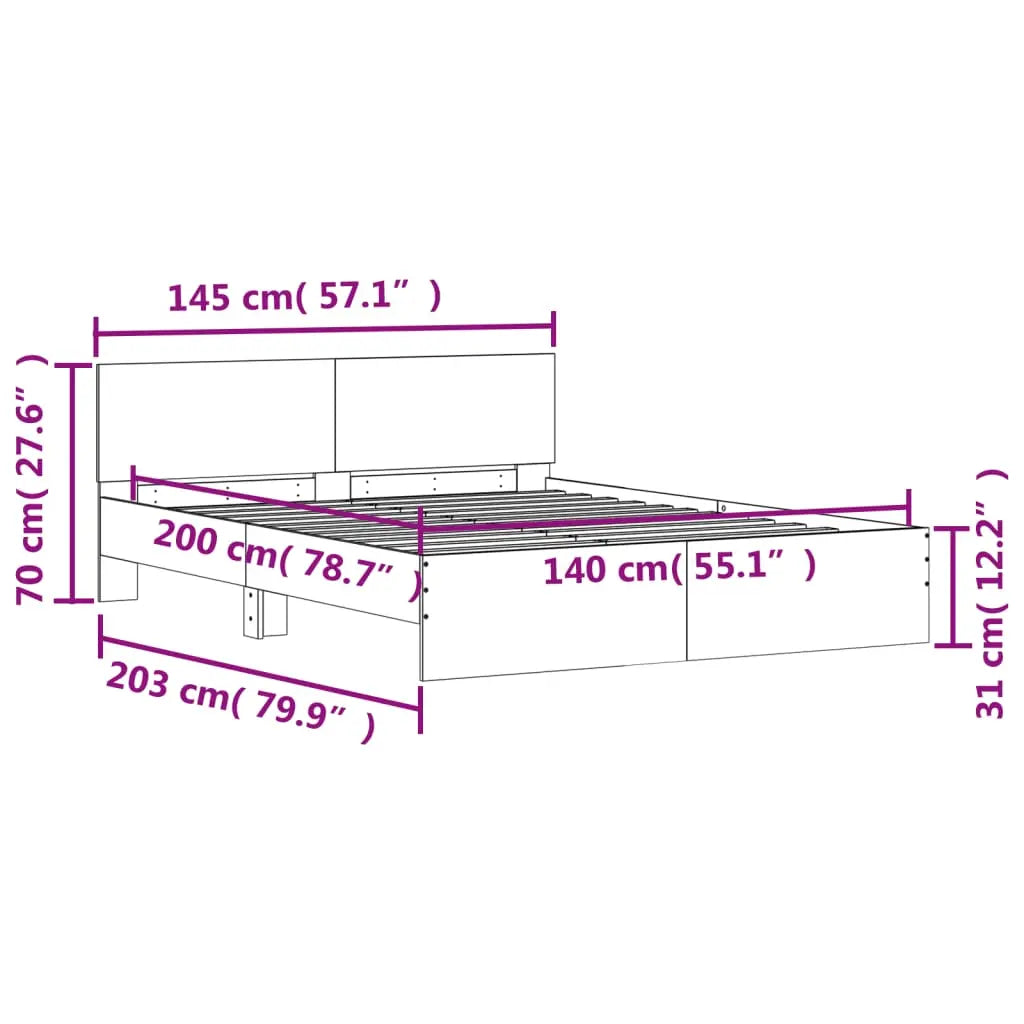 Bed Frame without Mattress Sonoma Oak - Living with Luxury