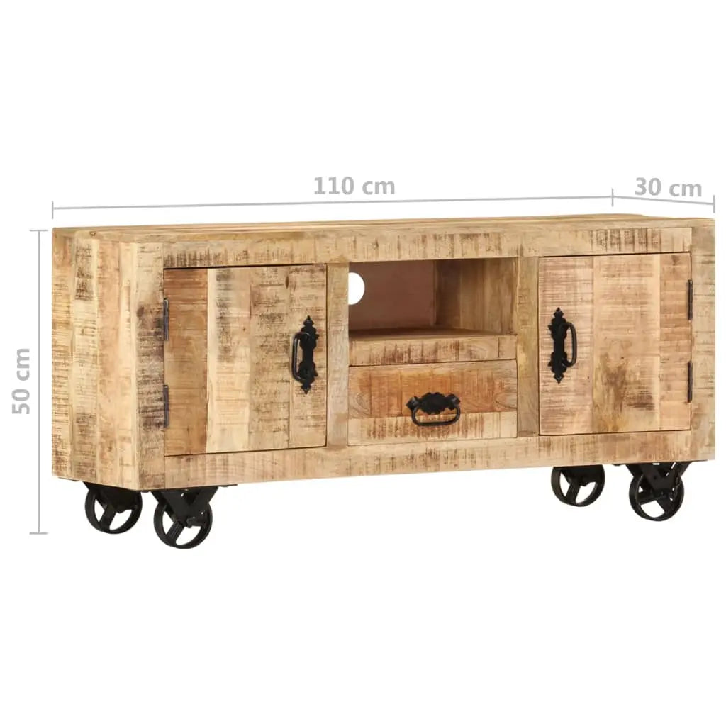 TV Cabinet Rough Mango Wood - Living with Luxury