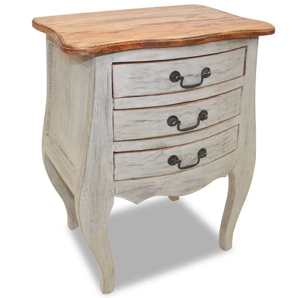 Bedside Cabinet Solid Mahogany Wood - Living with Luxury