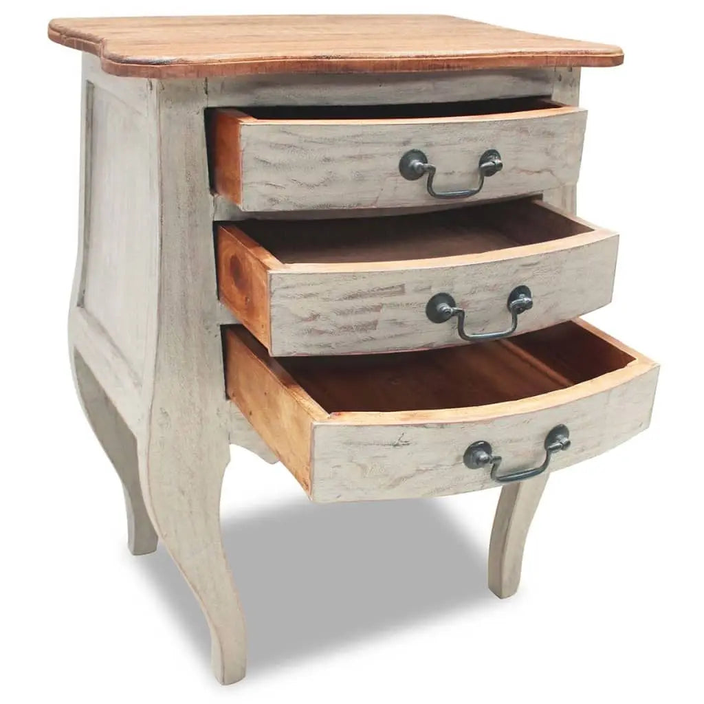 Bedside Cabinet Solid Mahogany Wood - Living with Luxury