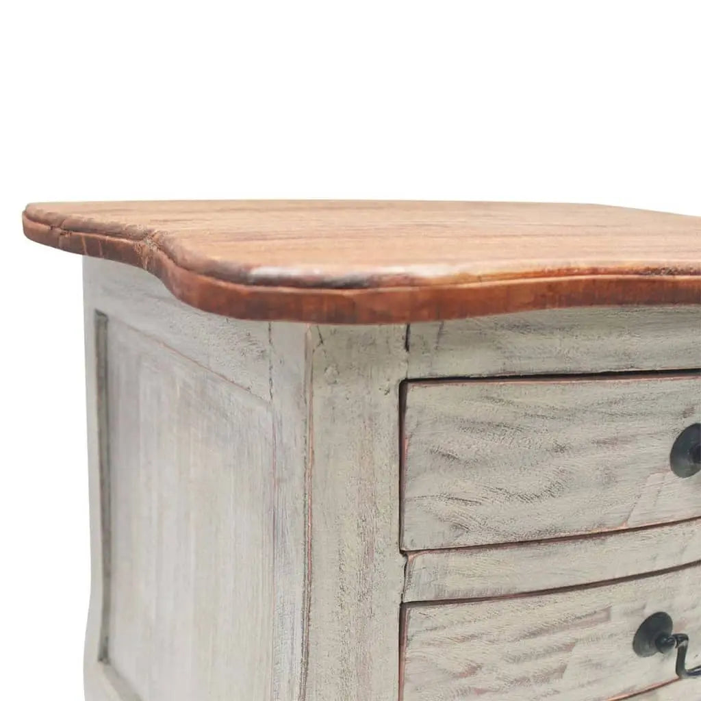 Bedside Cabinet Solid Mahogany Wood - Living with Luxury