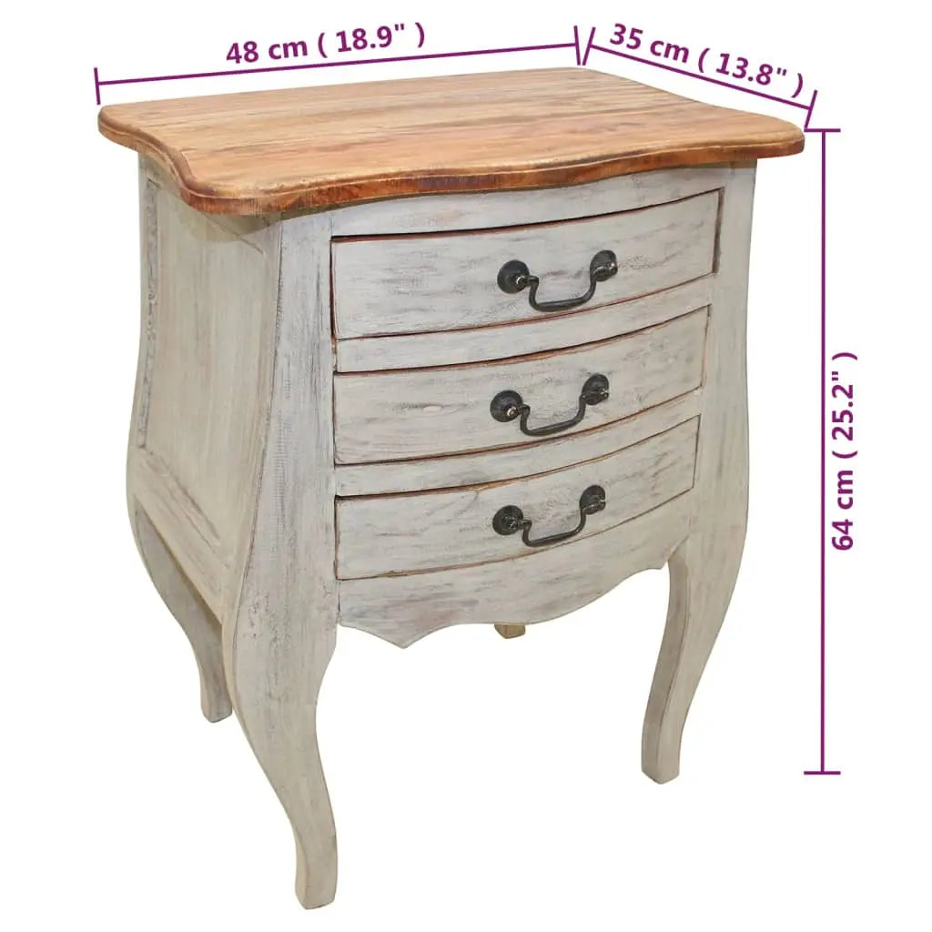 Bedside Cabinet Solid Mahogany Wood - Living with Luxury