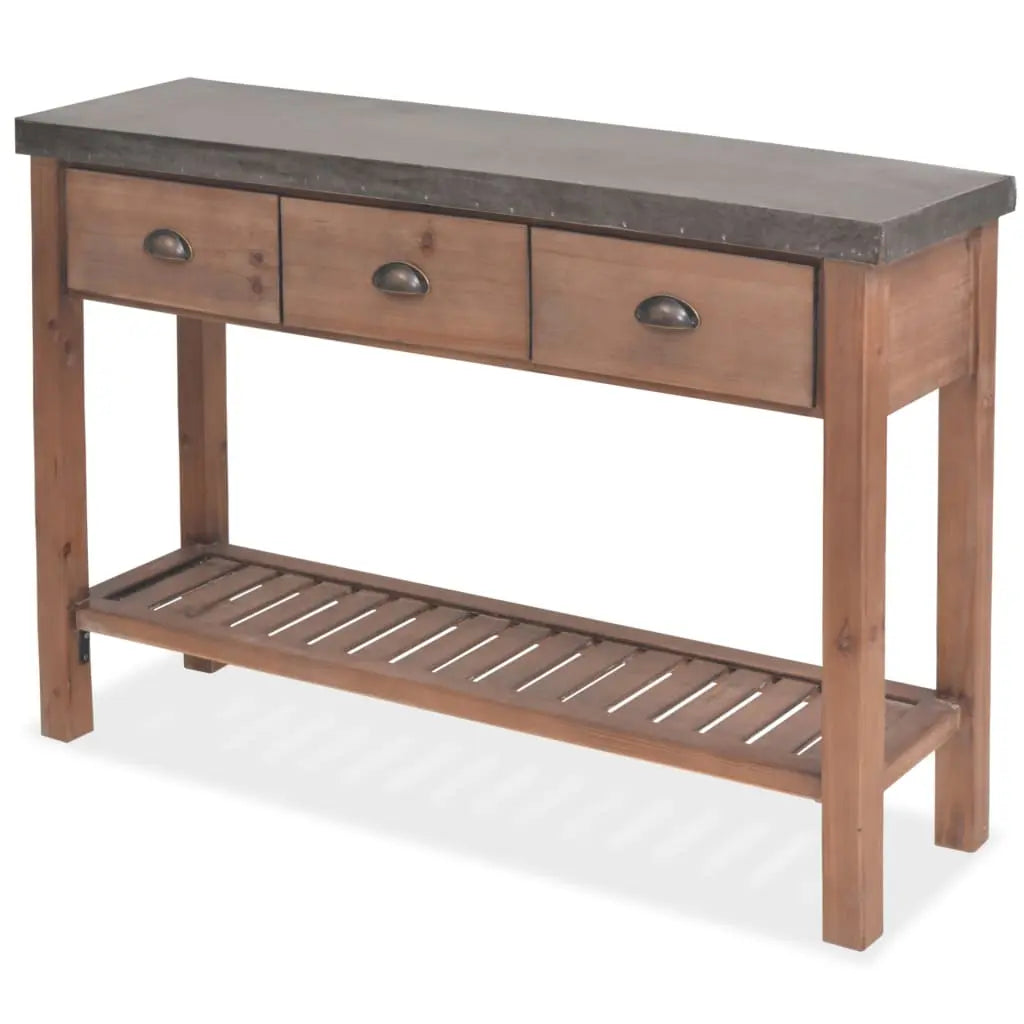 Console Table Solid Fir Wood - Living with Luxury