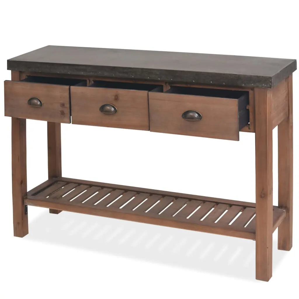 Console Table Solid Fir Wood - Living with Luxury