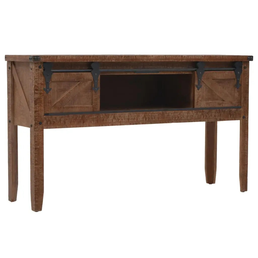 Console Table Solid Fir Wood Brown - Living with Luxury
