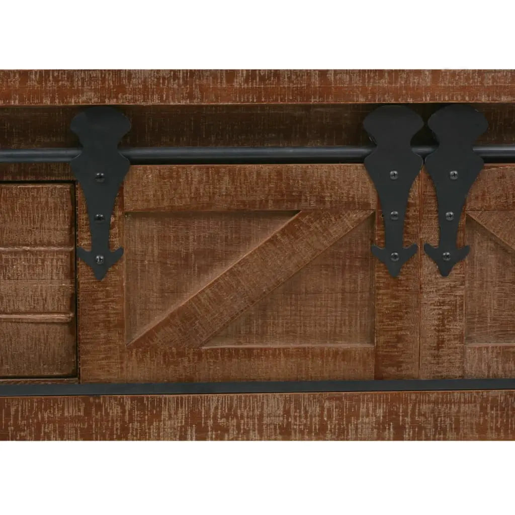 Console Table Solid Fir Wood Brown - Living with Luxury