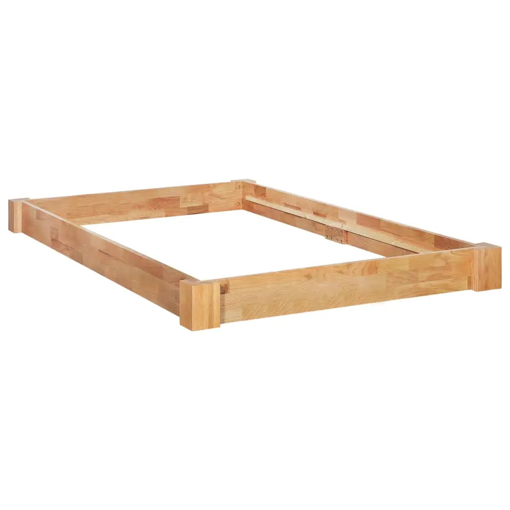 Bed Frame without Mattress Solid Oak Wood - Living with Luxury