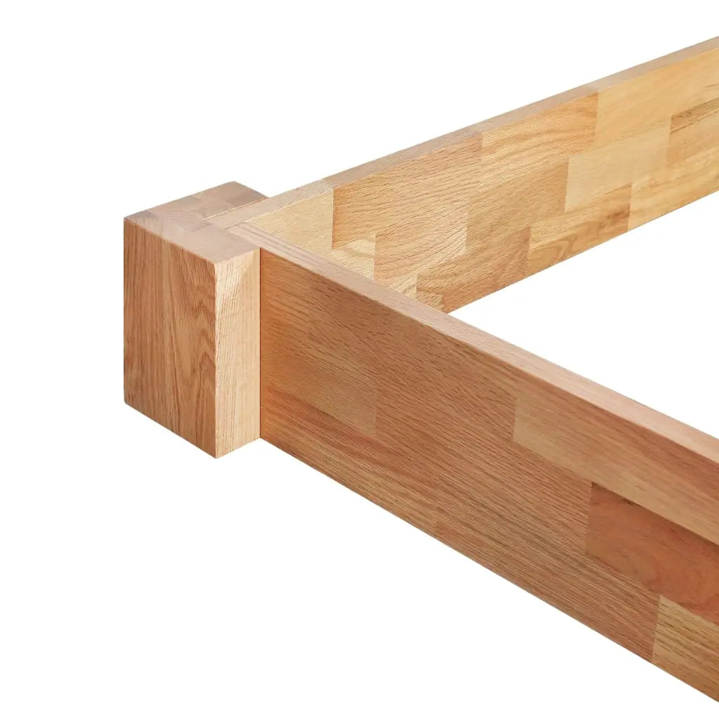Bed Frame without Mattress Solid Oak Wood - Living with Luxury