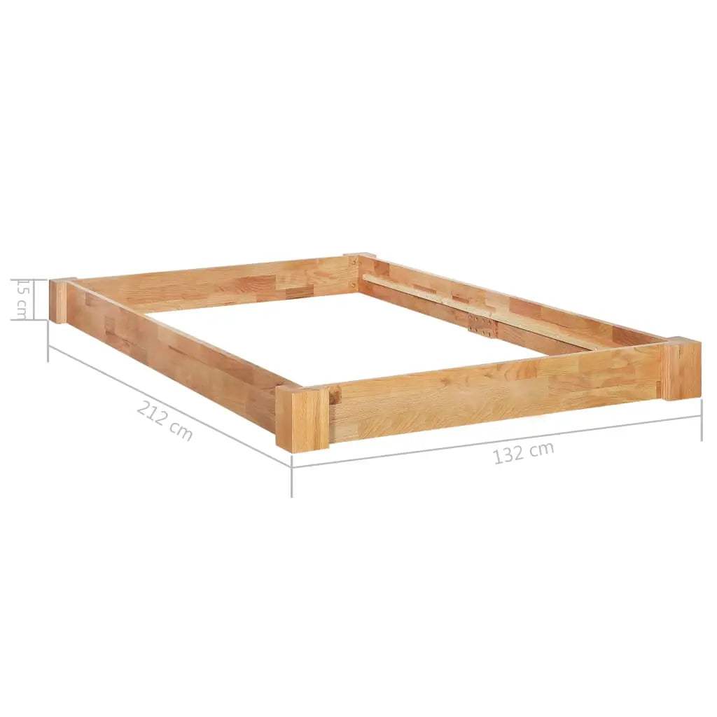 Bed Frame without Mattress Solid Oak Wood - Living with Luxury