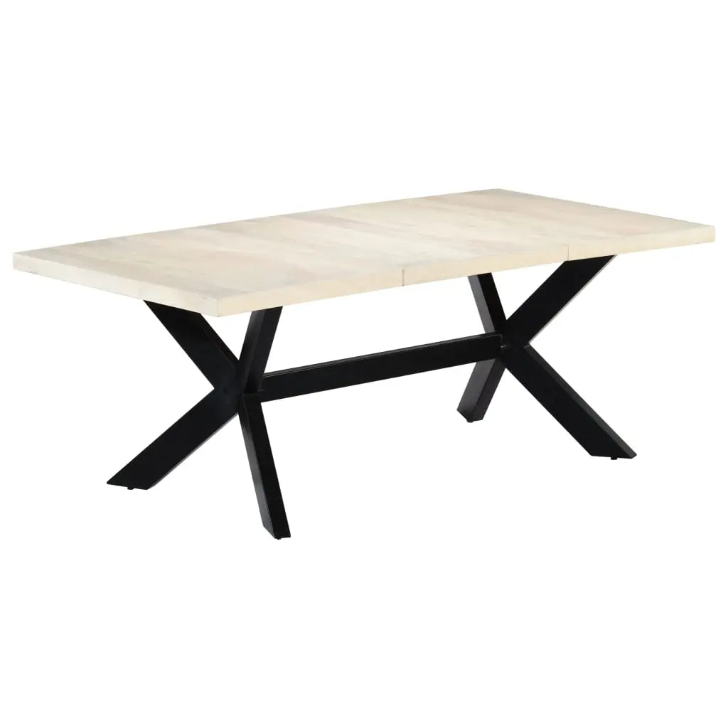 Dining Table White Solid Mango Wood - Living with Luxury