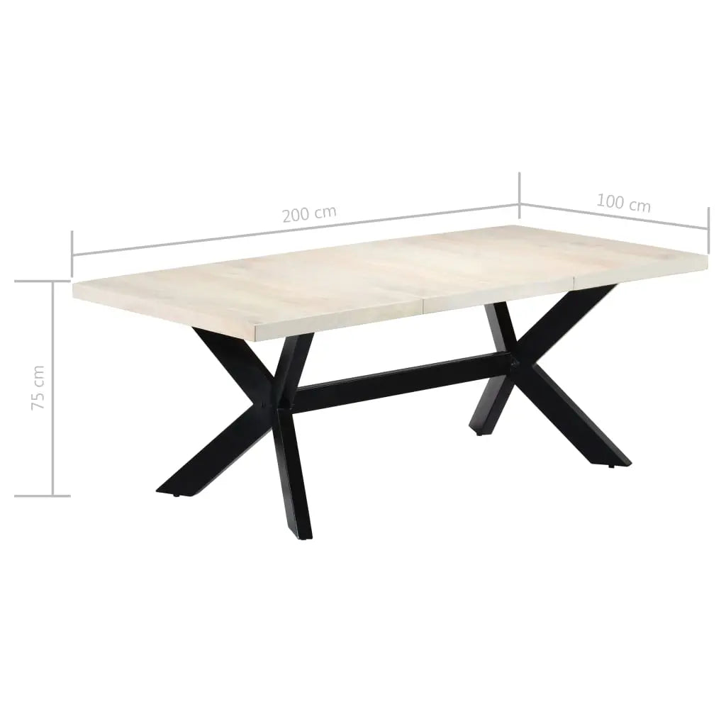 Dining Table White Solid Mango Wood - Living with Luxury