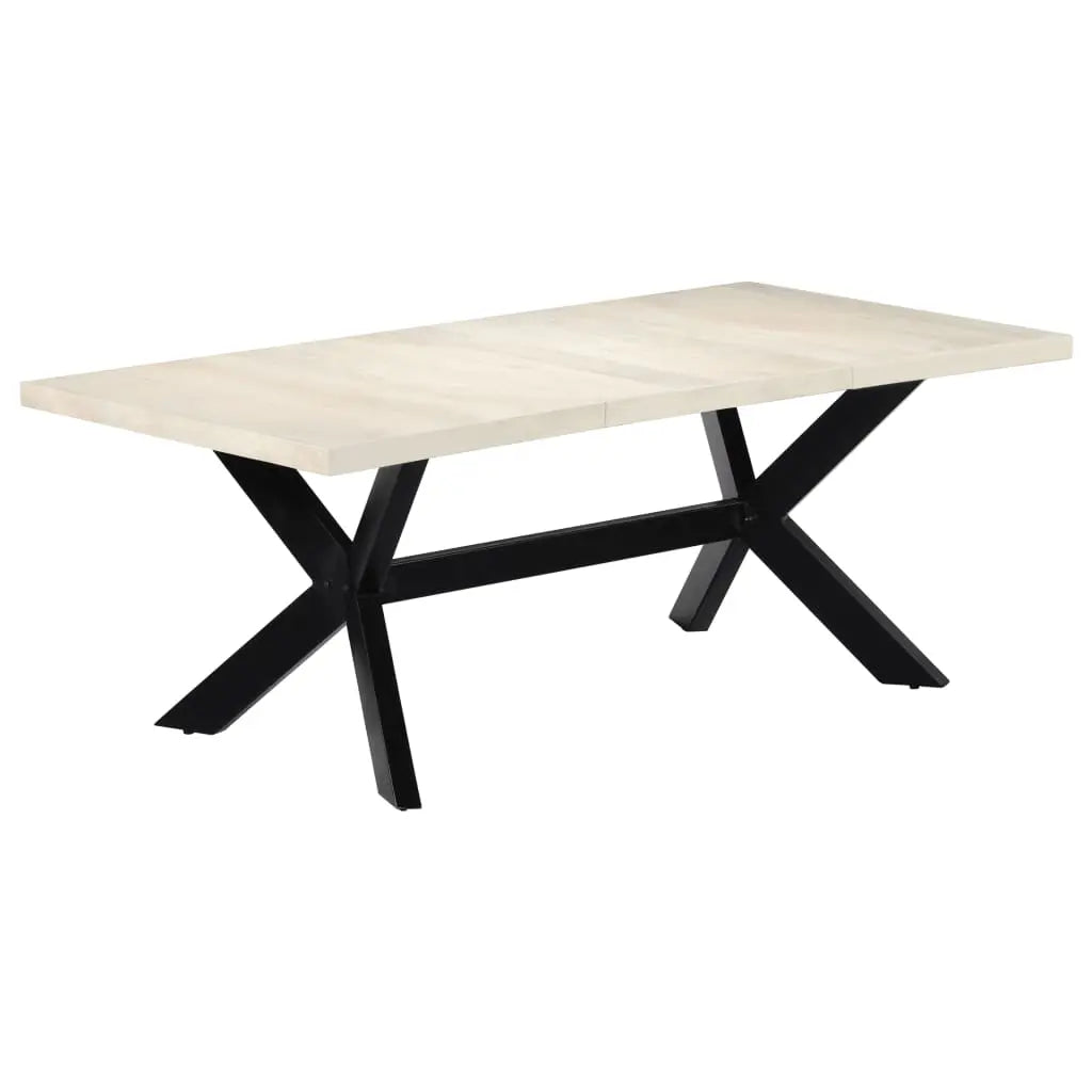 Dining Table White Solid Mango Wood - Living with Luxury