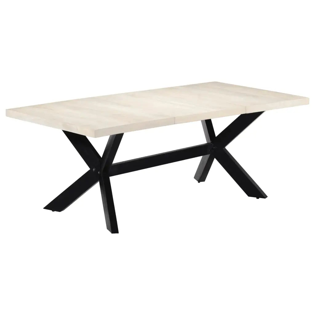 Dining Table White Solid Mango Wood - Living with Luxury