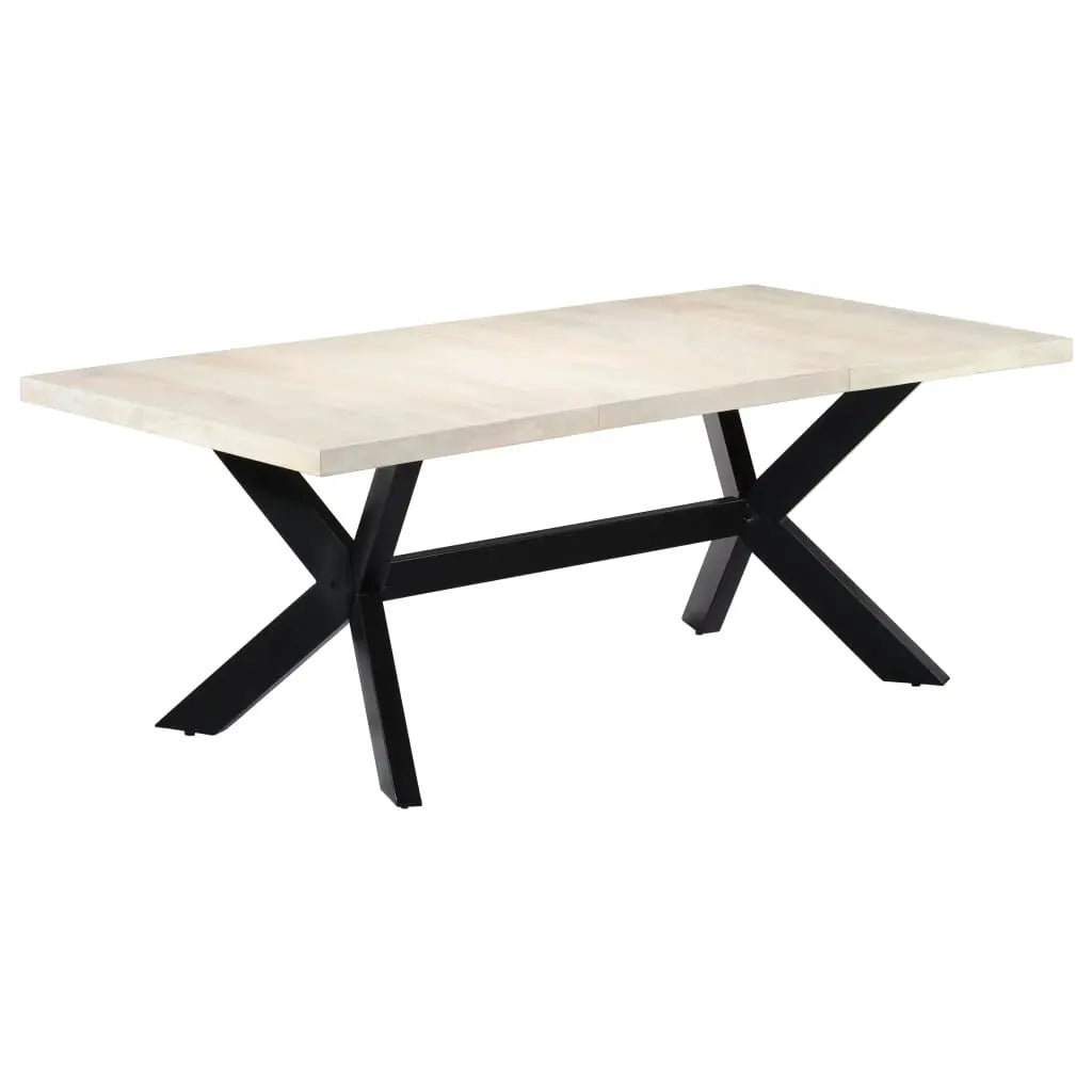 Dining Table White Solid Mango Wood - Living with Luxury