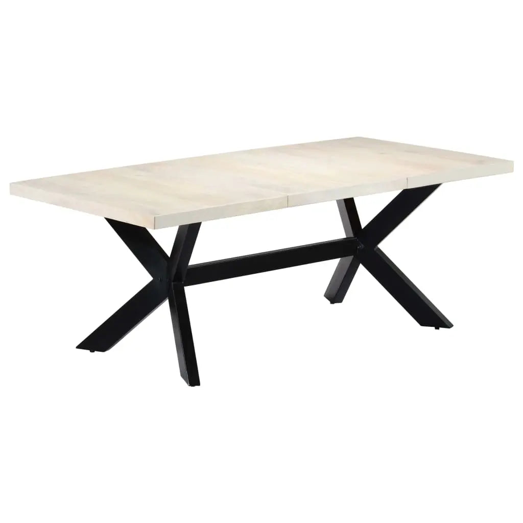 Dining Table White Solid Mango Wood - Living with Luxury