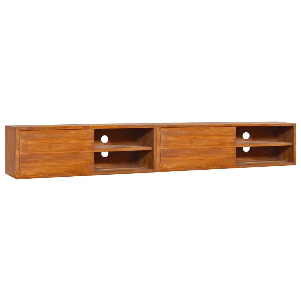 Wall-mounted TV Cabinet Solid Teak Wood - Living with Luxury