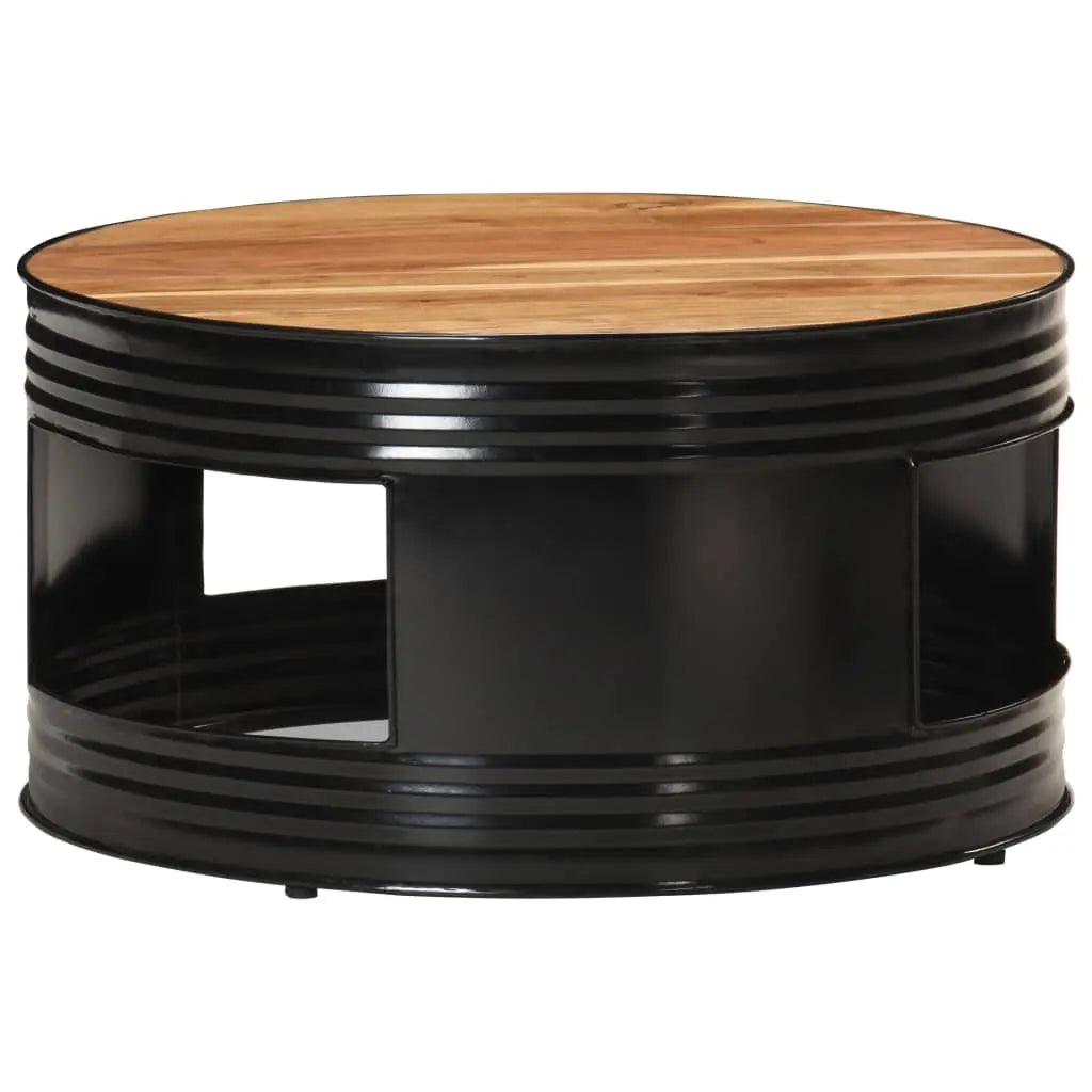 Coffee Table Black Solid Acacia Wood - Living with Luxury