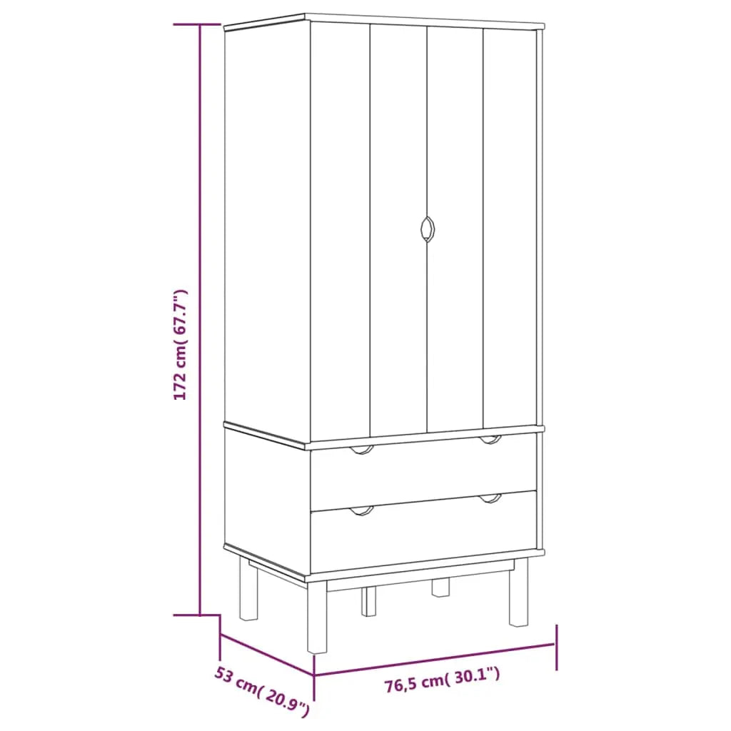 Wardrobe OTTA Solid Wood Pine - Living with Luxury