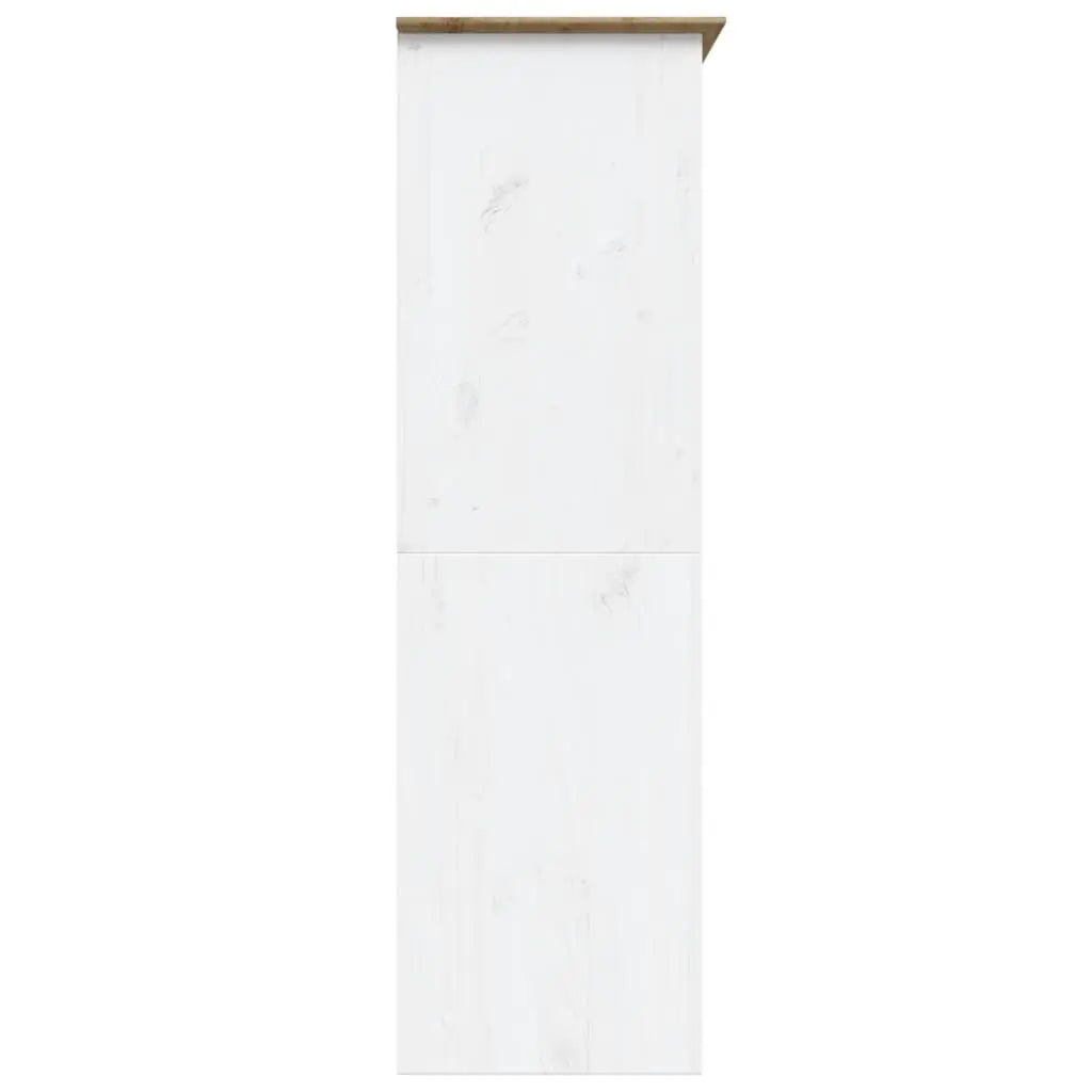 Wardrobe BODO White and Brown Solid Wood Pine - Living with Luxury