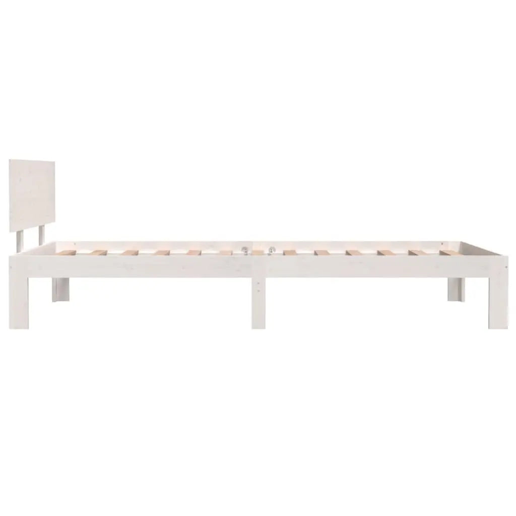 Bed Frame without Mattress White Solid Wood Pine - Living with Luxury