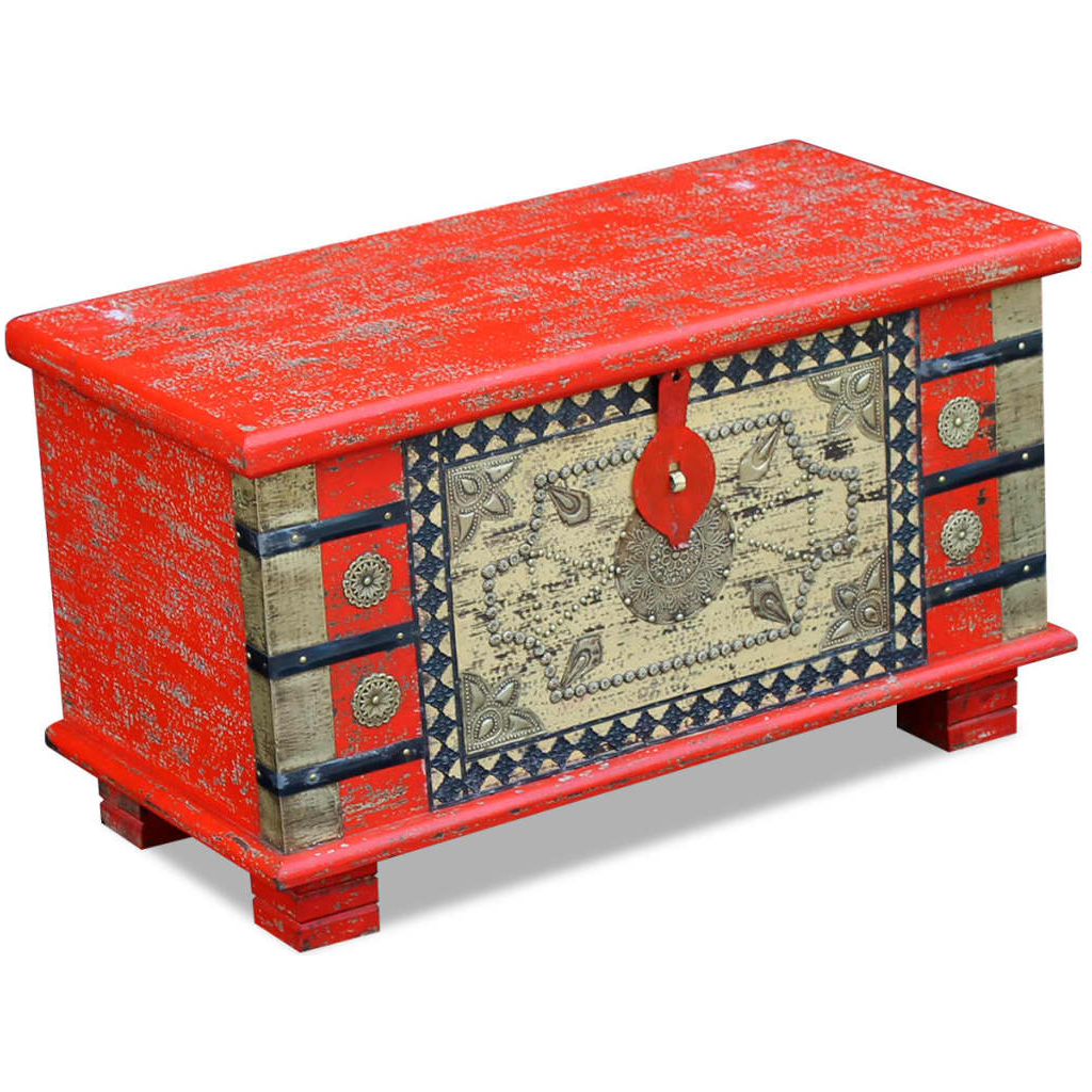 Storage Chest Red Mango Wood Living with Luxury