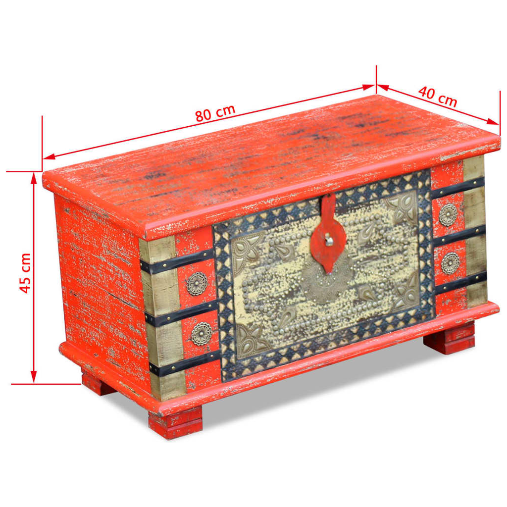 Storage Chest Red Mango Wood Living with Luxury