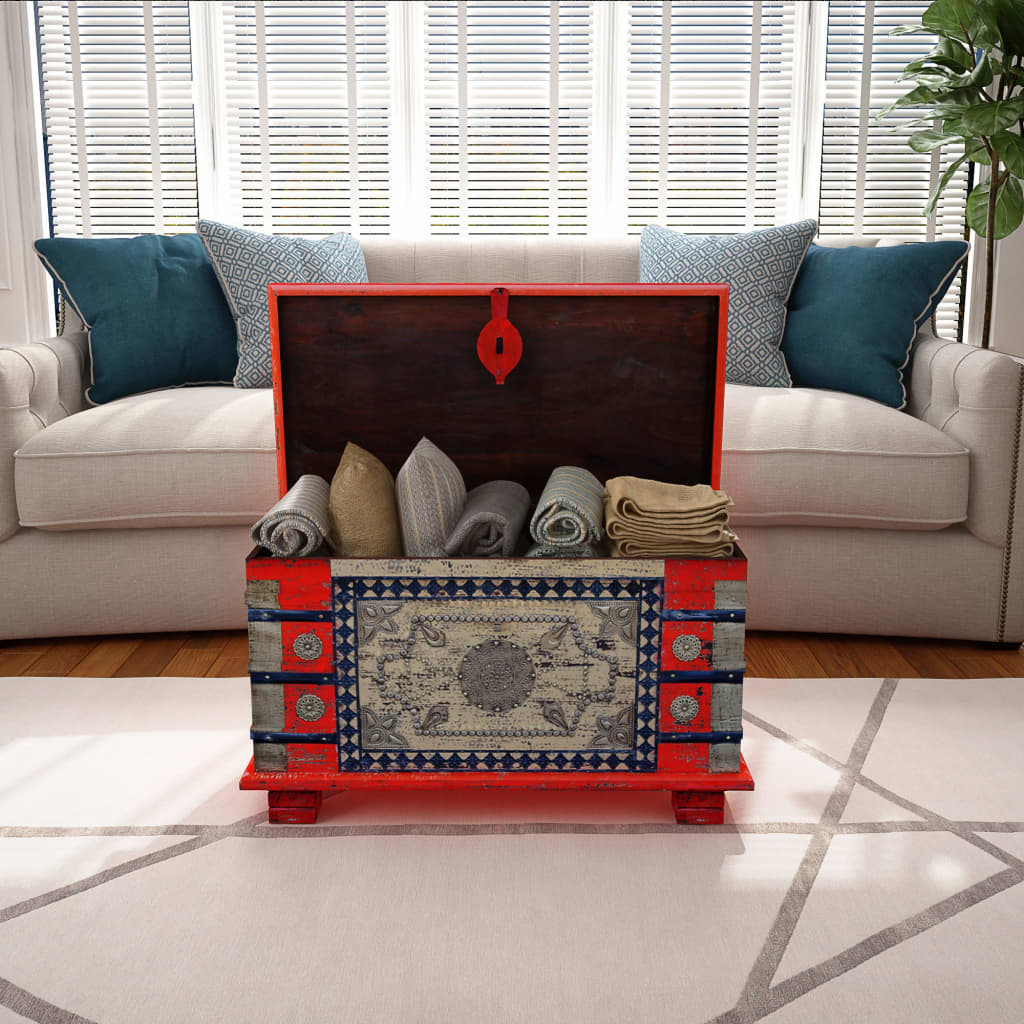 Storage Chest Red Mango Wood Living with Luxury