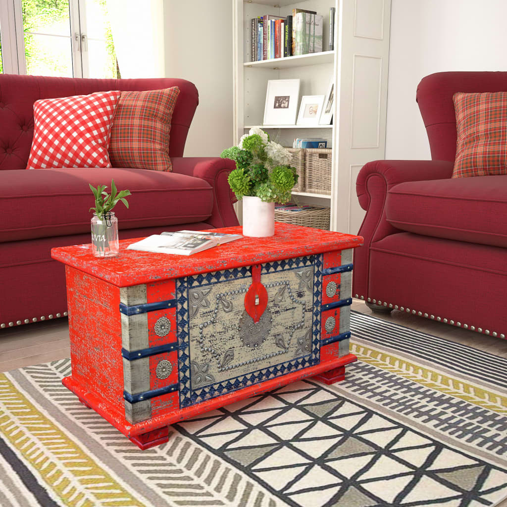 Storage Chest Red Mango Wood Living with Luxury