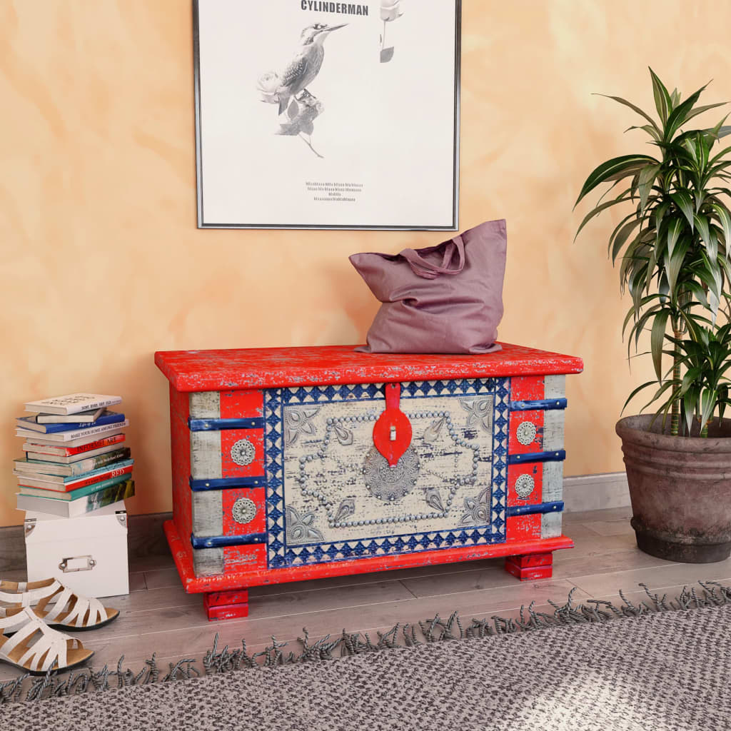 Storage Chest Red Mango Wood Living with Luxury
