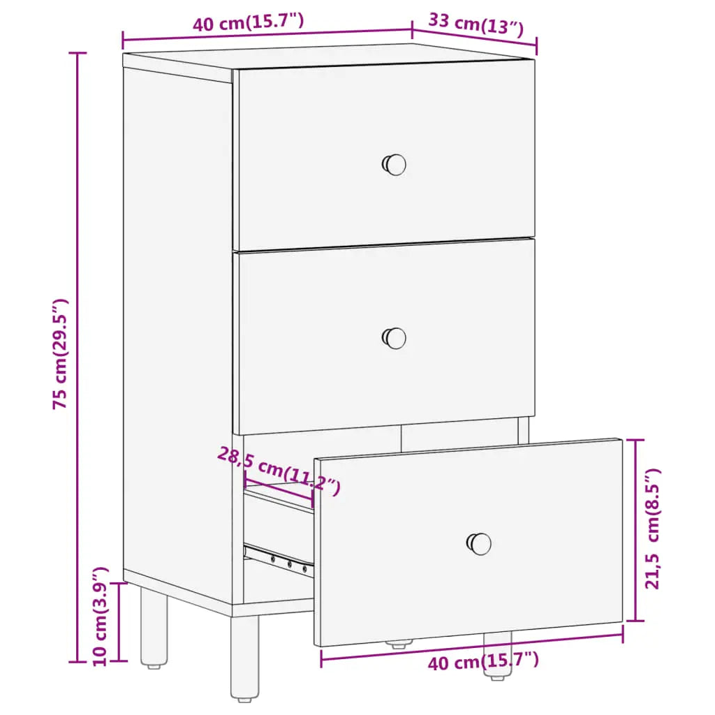 Side Cabinet Solid Wood Acacia - Living with Luxury