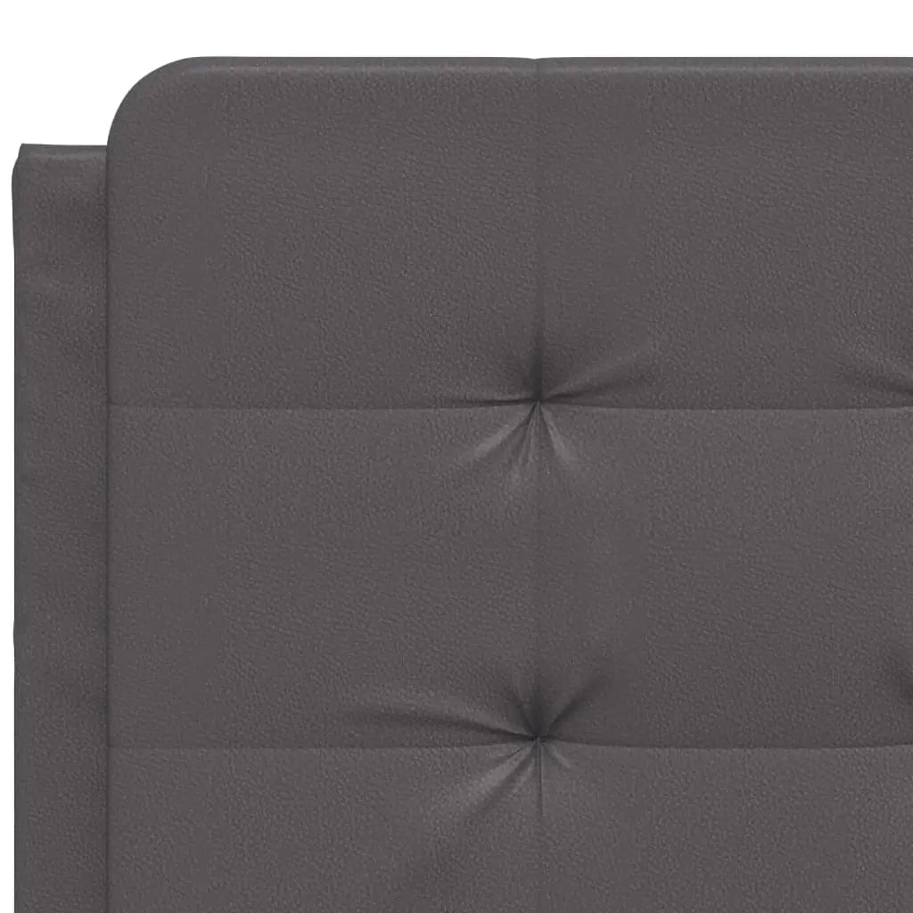 Bed Frame without Mattress Grey Faux Leather - Living with Luxury