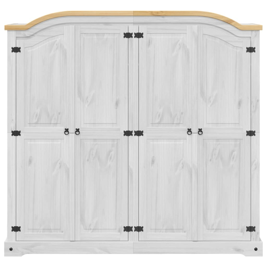 Wardrobe Corona White Solid Wood Pine Living with Luxury