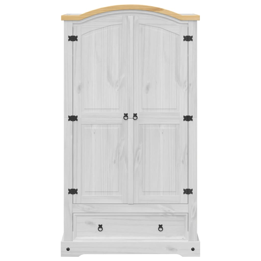 Wardrobe Corona White Solid Wood Pine Living with Luxury