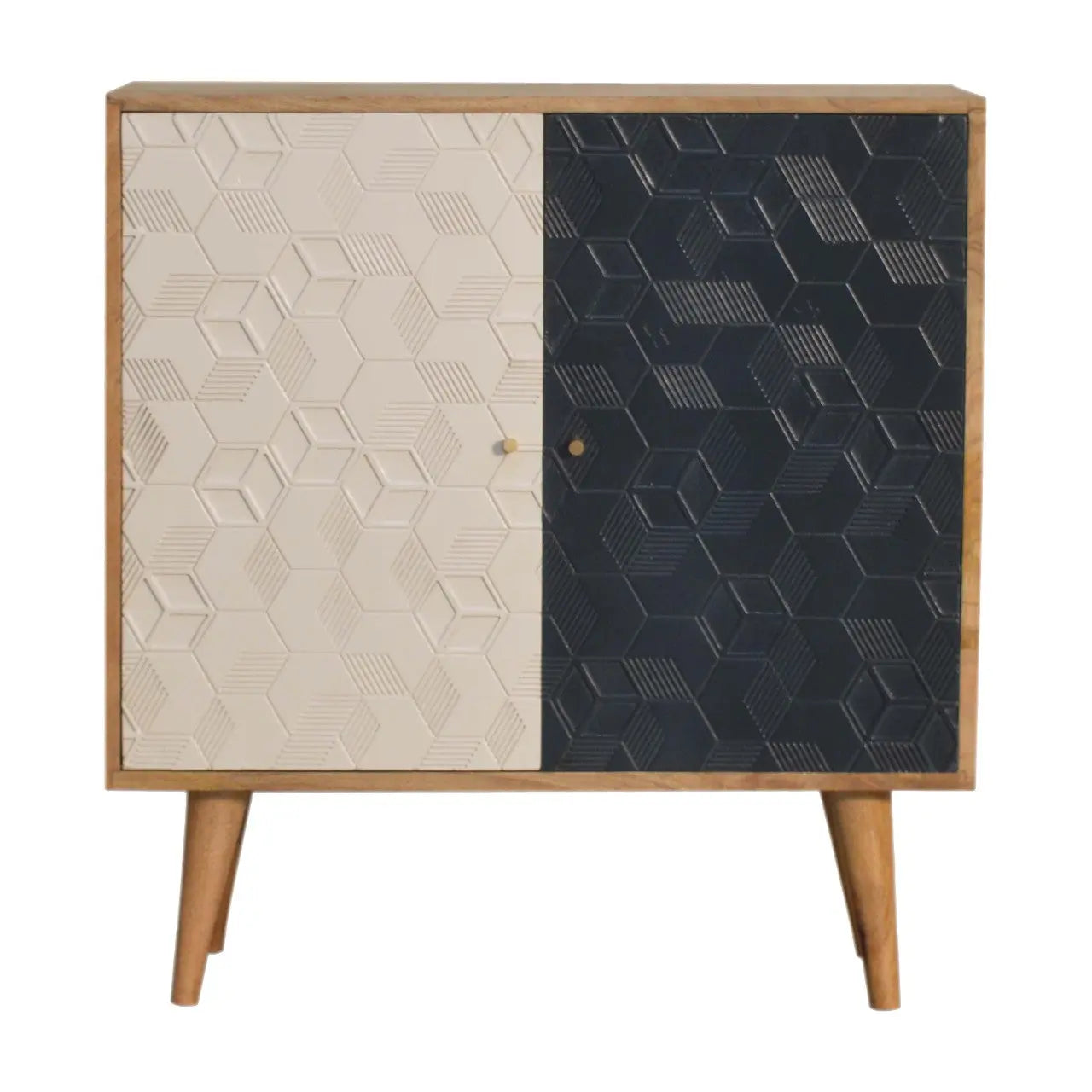 Acadia White and Navy Cabinet Living with Luxury