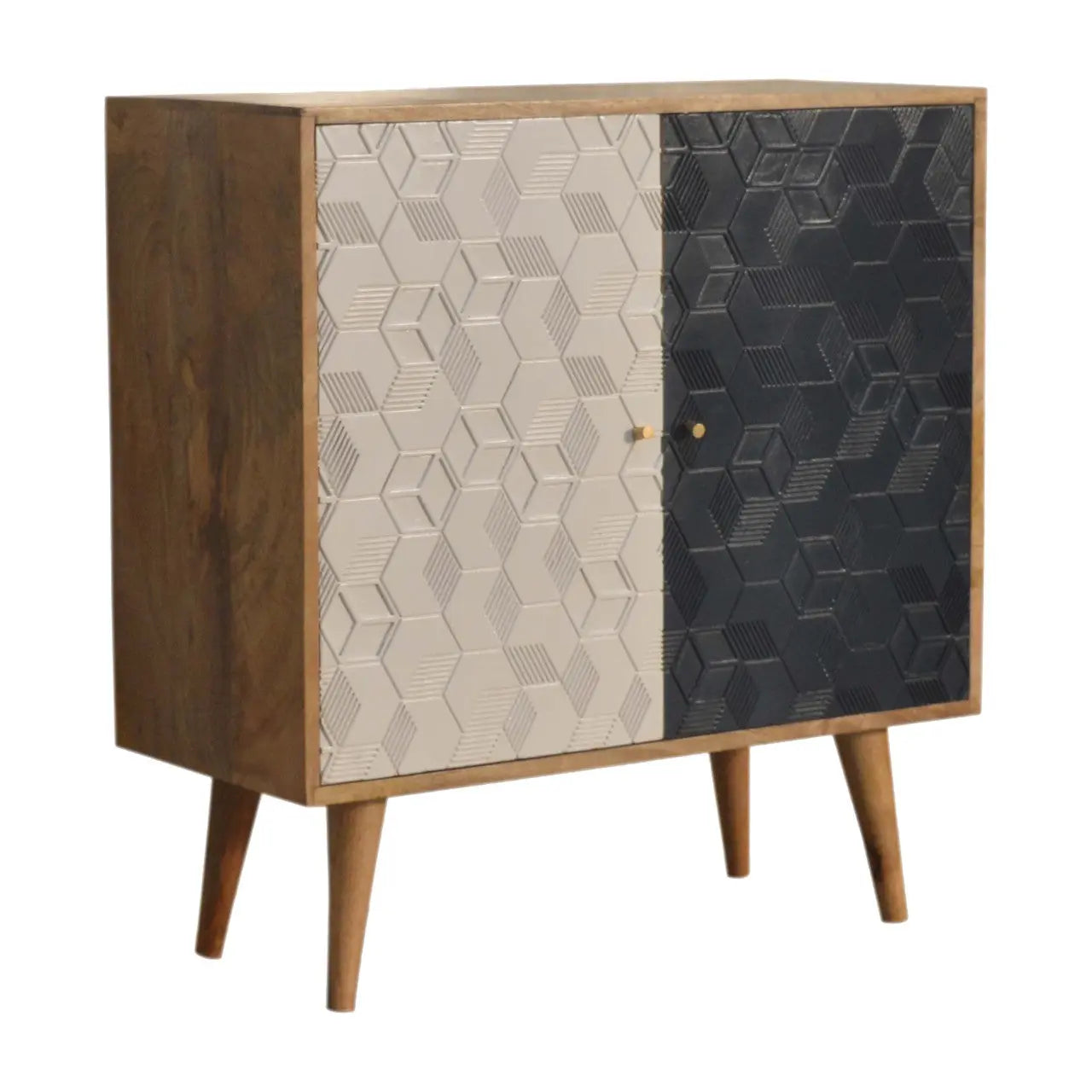 Acadia White and Navy Cabinet Living with Luxury