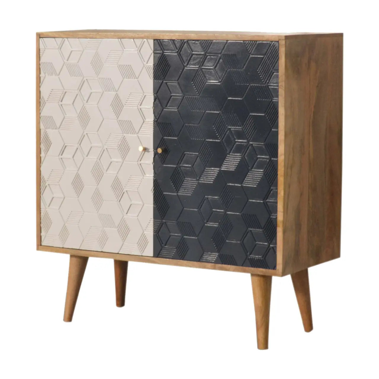 Acadia White and Navy Cabinet Living with Luxury