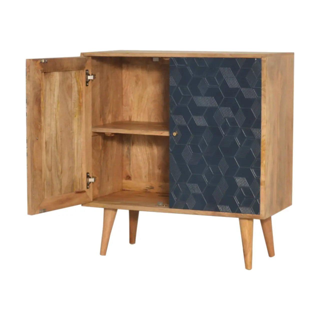 Acadia White and Navy Cabinet Living with Luxury