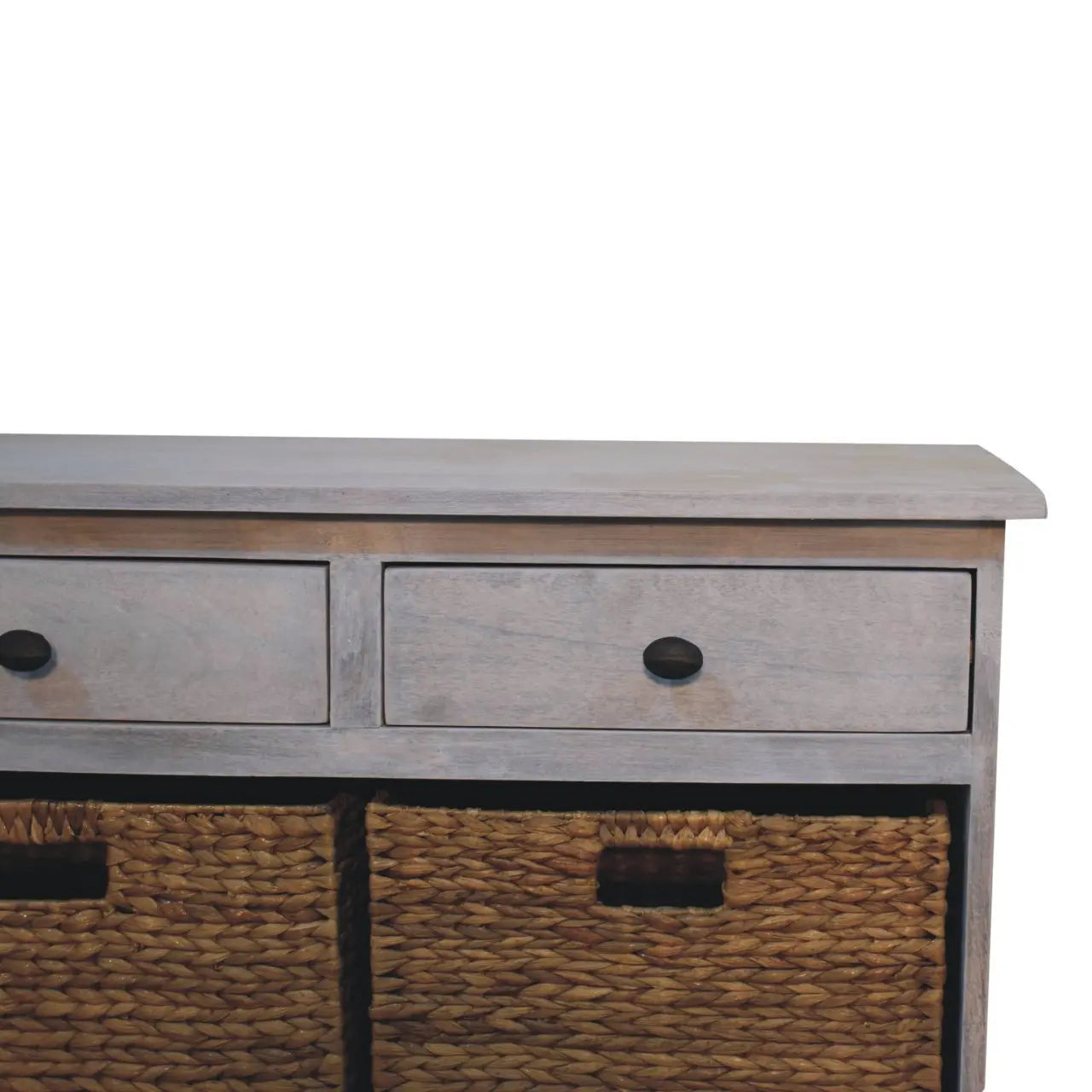 Acid Wash Basket Storage Cabinet Living with Luxury