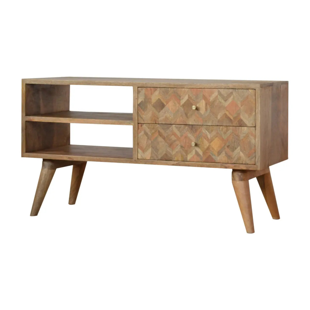 Assorted Oak-ish Media Unit Living with Luxury