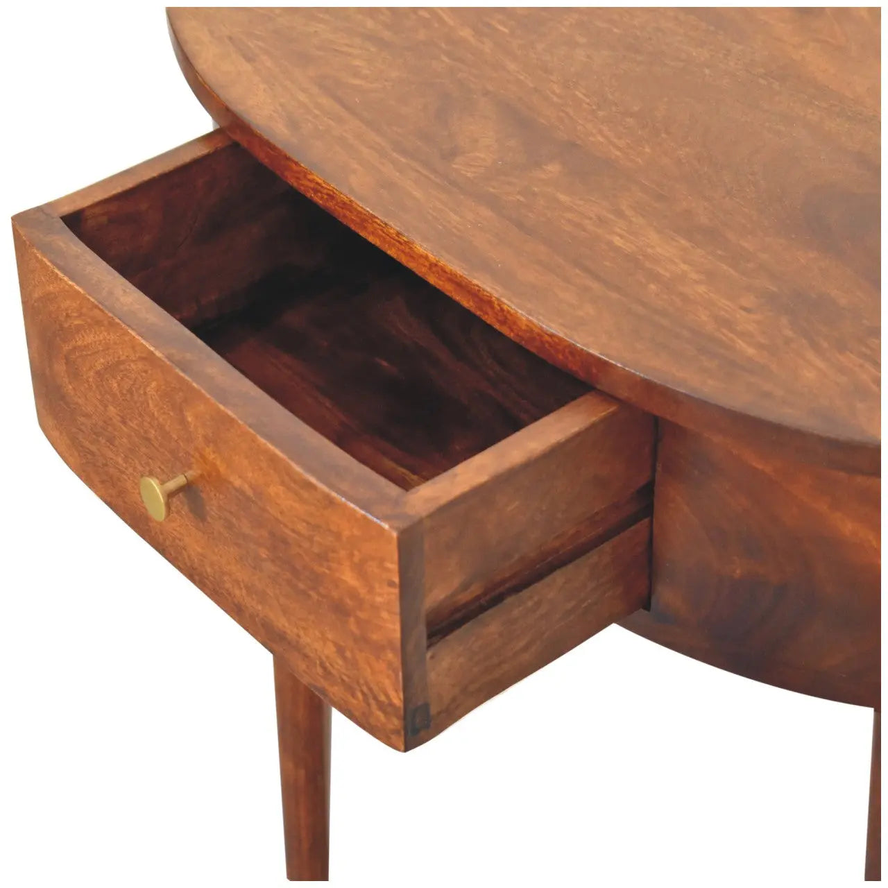 Backless Mounted Chestnut Console Living with Luxury